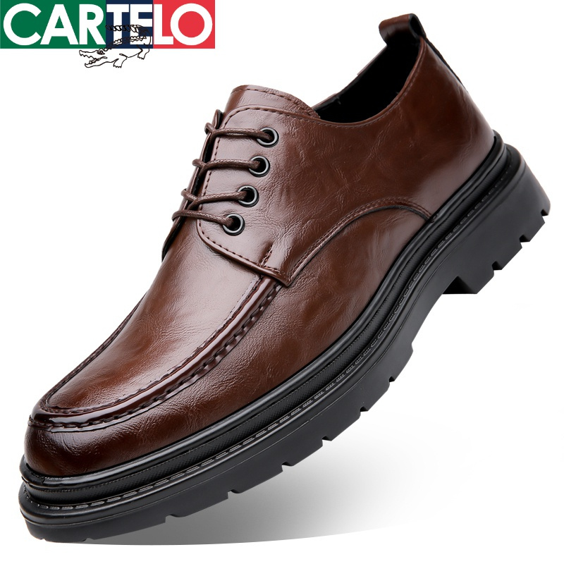 [线下专柜同款]卡帝乐鳄鱼(CARTELO)新款时尚真皮休闲鞋商务皮鞋男鞋