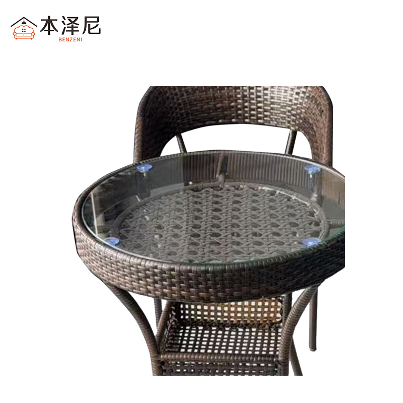 本泽尼 藤桌椅组合 HTMJ-TZY03 600*600*700mm 套高清大图