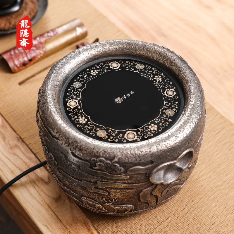 龙隐斋电陶炉煮茶功夫茶专用电茶炉烧水炉泡茶炉圆满银色