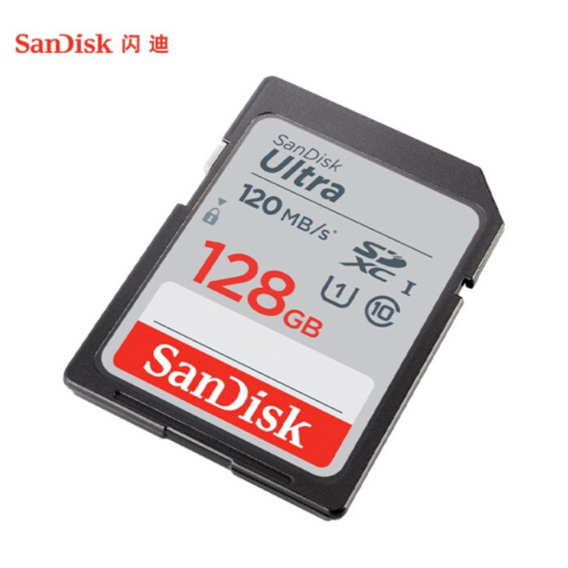 闪迪(Sandisk)128GB SD卡 读120MB/s CLASS 10相机内存卡存储卡 单反 微单闪存卡