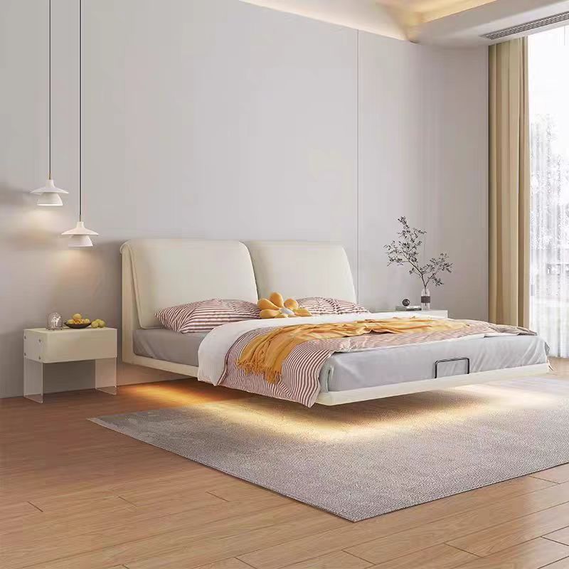 大象耳朵悬浮床现代简约家用主卧室软包双人床小户型带灯时尚婚床