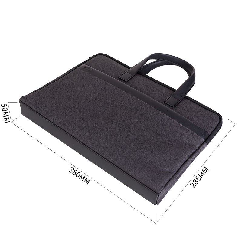 得力(deli)63751公文包文件袋黑/灰两色 加厚事务包手提资料袋电脑包拉链袋 帆布资料文件袋商务包高清大图