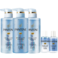 潘婷(PANTENE)排浊赋能无硅油洗发露洗发水300ml*2+50ml*1+护发素300ml*1+50ml*1