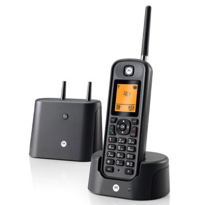 摩托罗拉(MOTOROLA) O201C 电话机 远距离数字无绳单机 背光电话簿中英文显示菜单可扩展 固定座机(黑色)