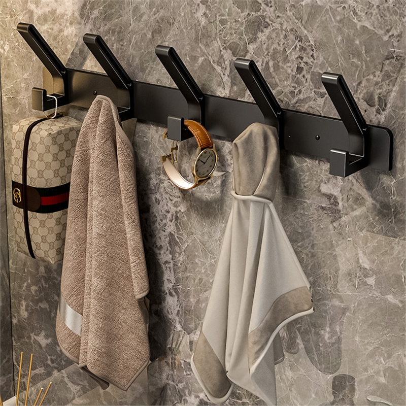 古达免打孔挂衣钩太空铝壁挂卫生间排钩轻奢挂衣架衣帽钩浴室衣服挂钩