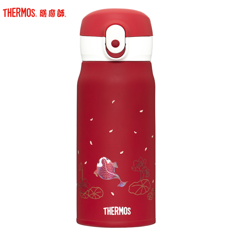 膳魔师,膳魔師(THERMOS)玻璃杯 TCGH-440-S-RD(LUCK)锦鲤系列玻璃花茶杯 440ml 通用