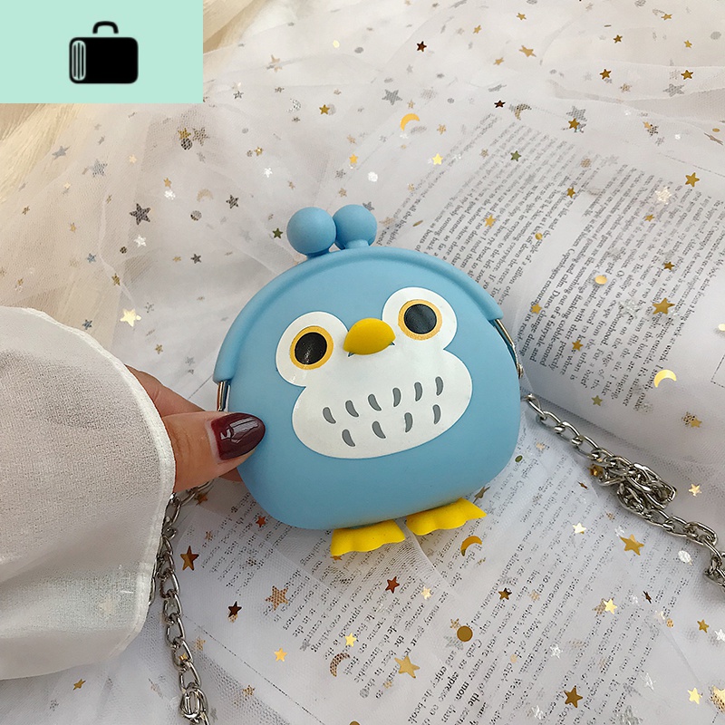 ins超火迷你小包包女2019新款百搭少女链条斜挎包可爱小猪零钱包NEW LAKE 小鸟蓝色