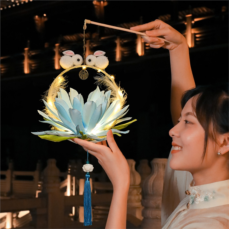 中秋节灯笼儿童手工diy宫灯中式米魁户外古风手提花灯装饰品