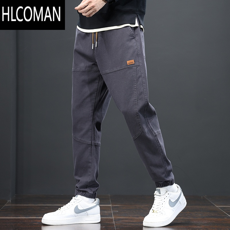 hlcoman休闲裤男款新款百搭男裤宽松哈伦运动裤加绒加厚工装裤子男