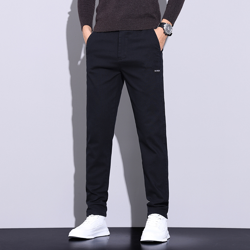 孟康(MENGKANG)休闲裤男款宽松小直筒2023新款商务西裤秋冬季款男士长裤子