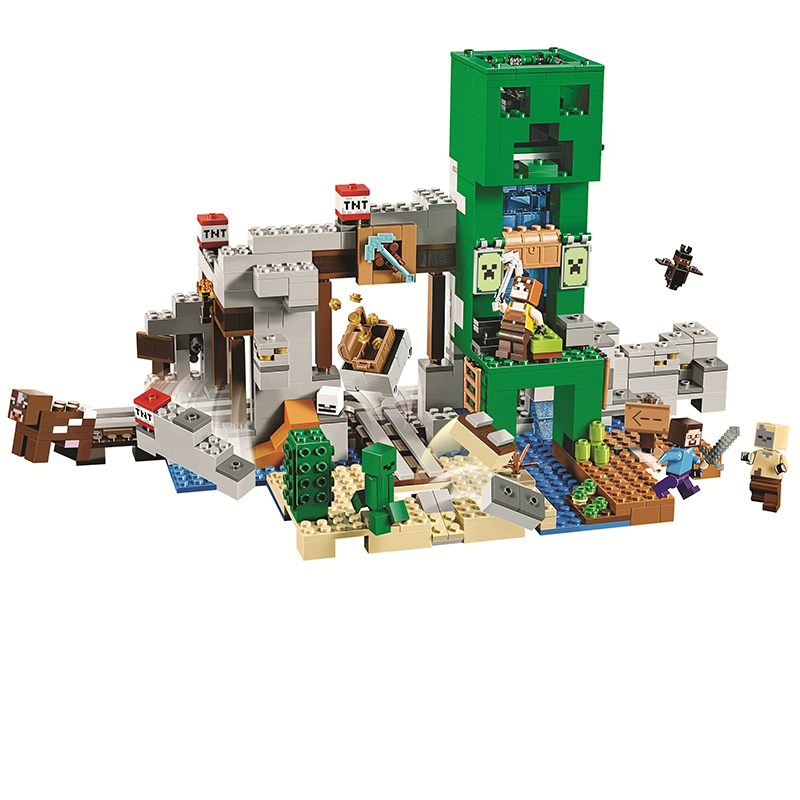 兼容乐高我的世界2019爬行者矿洞要塞堡垒农场男孩子积木 博10472要塞