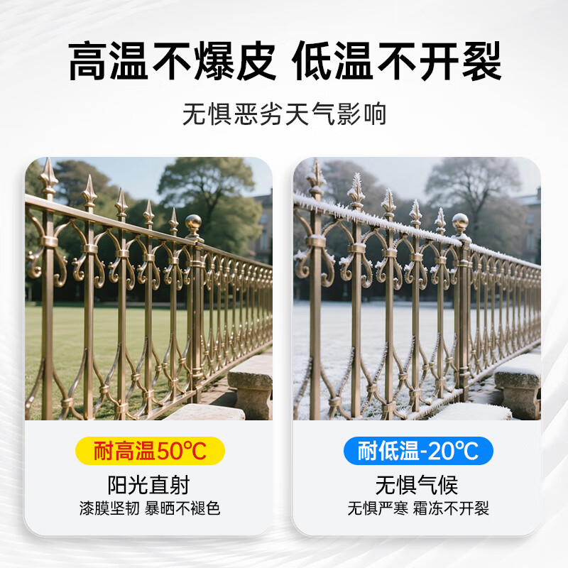 千居美 古铜漆 水性金属漆 防锈漆仿古做旧复古仿铜漆 铁栏杆门窗护栏漆室内外通用油漆涂料 1KG 古铜色高清大图
