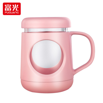 富光玻璃杯便携水杯带把办公杯带盖玻璃杯男女泡茶家用花茶杯子
