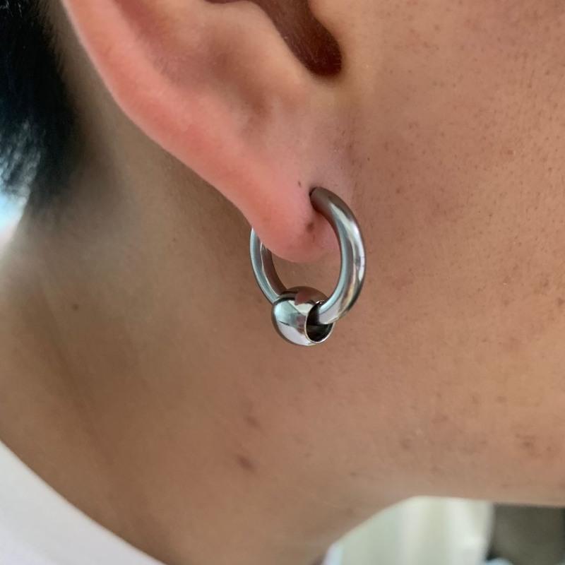 潮流个性无耳洞耳夹男潮嘻哈男士无洞耳环学生耳圈男生无洞耳钉单圆珠