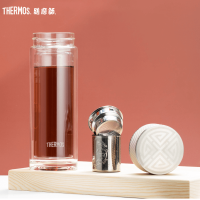 膳魔师(THERMOS)耐热玻璃杯男女双层泡茶水杯子TCGA-400