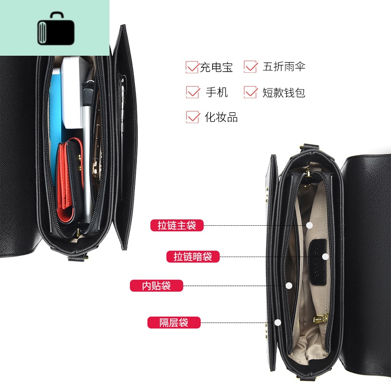 包包2020新款潮夏季女包斜挎包时尚单肩包黑色小方包百搭链条包NEWLAKE高清大图