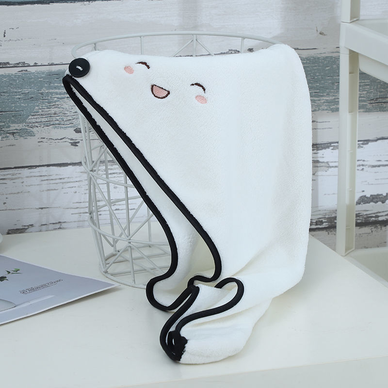 干发帽女超强吸水速干可爱擦头巾女包头发毛巾浴帽 表情帽微笑正品1条