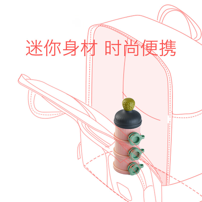 babycare奶粉盒 婴儿便携外出装奶粉罐 大容量储存盒宝宝奶粉 樱粉1680