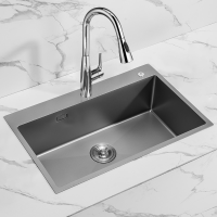 九牧(JOMOO)厨房手工槽水槽304不锈钢加厚大单槽套餐家用台下洗菜盆洗碗池