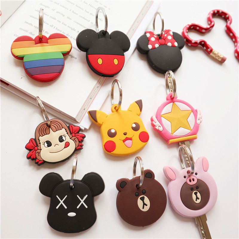 套创意可爱卡通门禁卡套电梯卡钥匙保护套女钥匙扣挂件小号彩色米奇