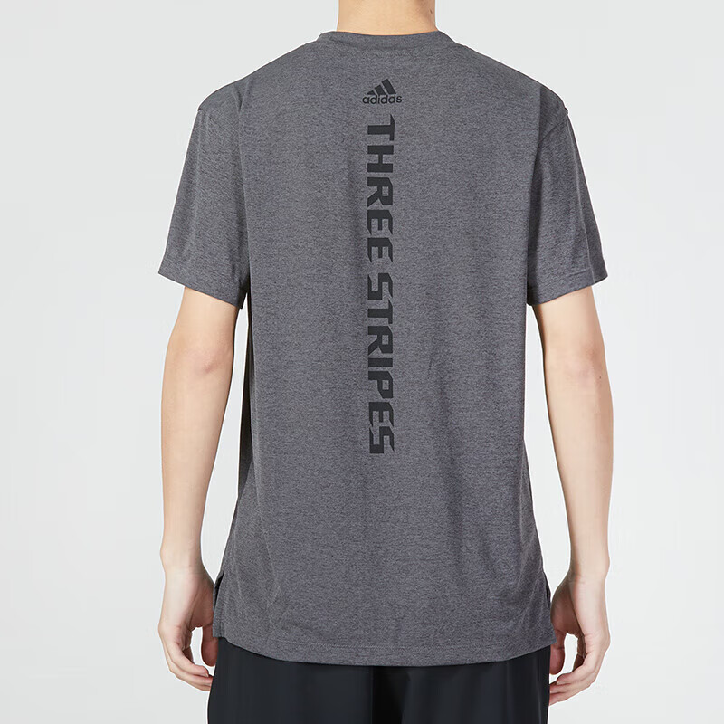 阿迪达斯 (adidas)23夏季新款运动服休闲圆领半袖健身篮球速干透气短袖男 GR7102-灰色
