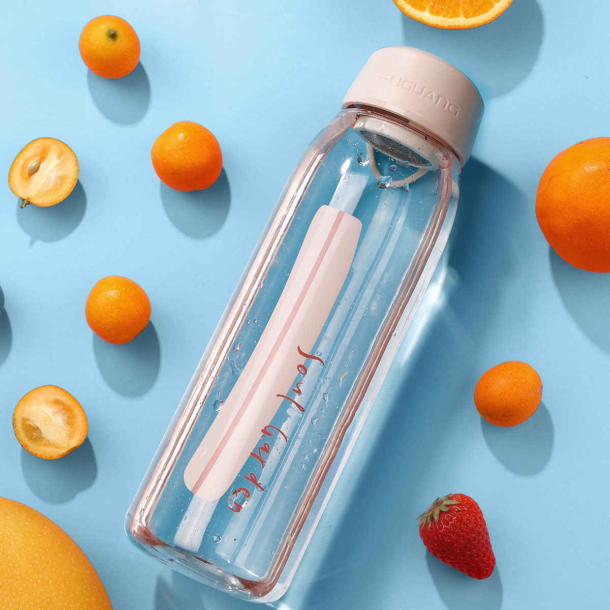 富光塑料水杯WFS1079-1000大容量户外运动随手杯带提环便携运动水杯子