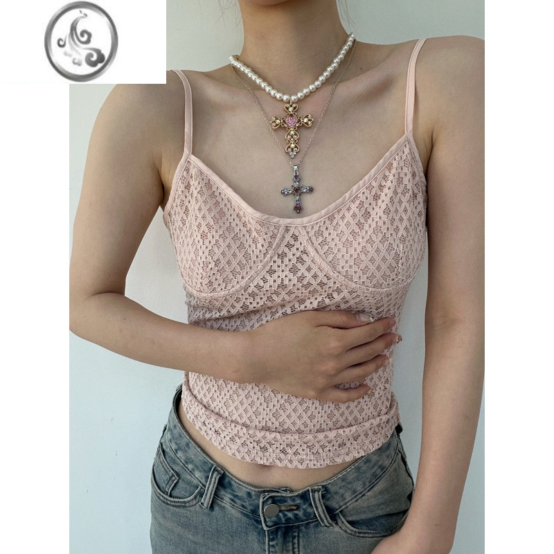 JiMiatmshop 辣妹彩钻夸张y2k项链银欲珍珠链条甜酷欧美锁骨链