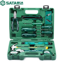 世达工具箱家用工具套装19件螺丝刀钢丝钳锤子卷尺内六角安装组套05163 05163世达工具箱家用工具套装19件螺丝刀