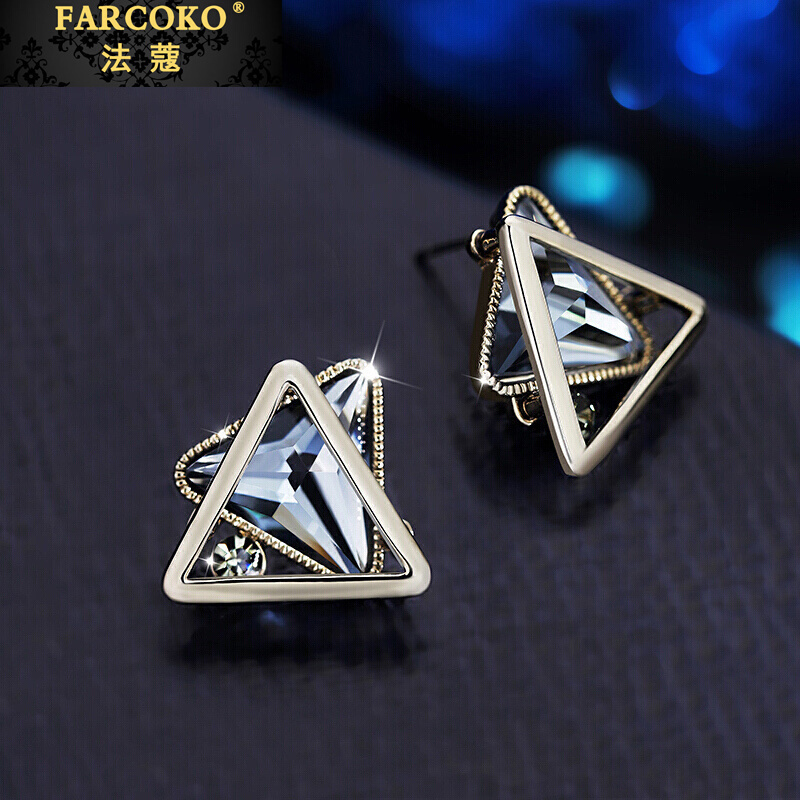 法蔻farcoko轻奢品牌耳钉女立体三角形几何韩国耳环女气质简约个性