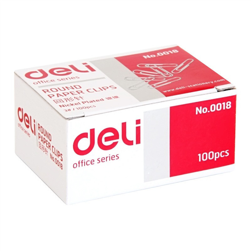 得力(deli) 0018 回形针(100枚/盒) 20盒/包 1包价格
