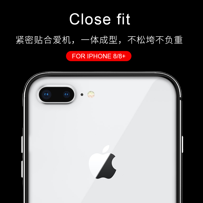 iPhone8/8+手机壳TPU+PC电镀工艺 全包边充分保护套 防摔防撞 适用于苹果8/8+手机壳 银色