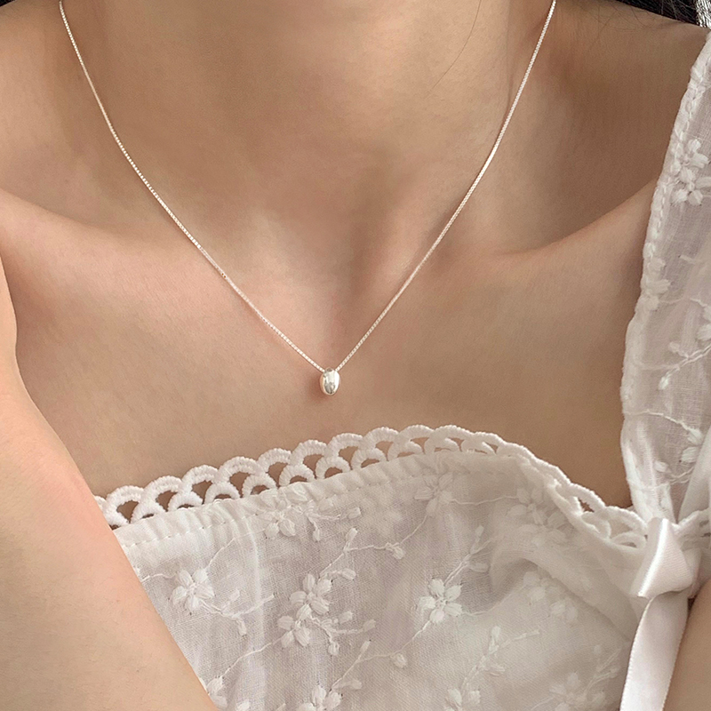 S925纯银银豆子项链女极简风清冷颈链新款锁骨链气质银饰低调送女朋友老婆情人节七夕生日礼物