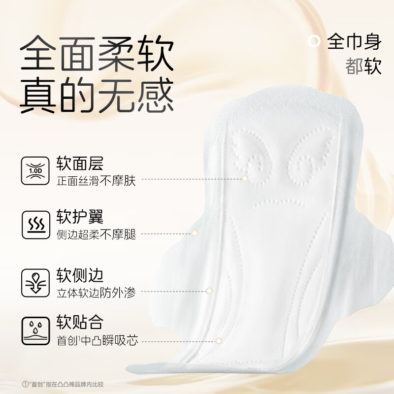 凸凸棉医护级卫生巾夜用组合消毒级姨妈巾超柔瞬吸量多日用280mm18片高清大图