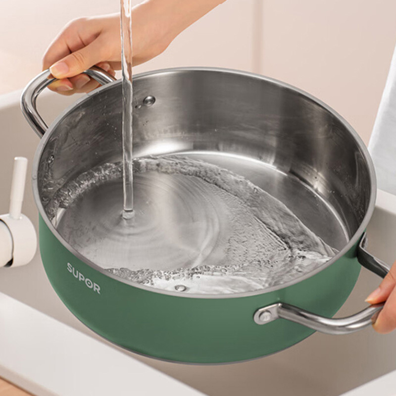 苏泊尔火锅28cm复底燃气电磁炉304不锈钢ET28AAS04-G高清大图