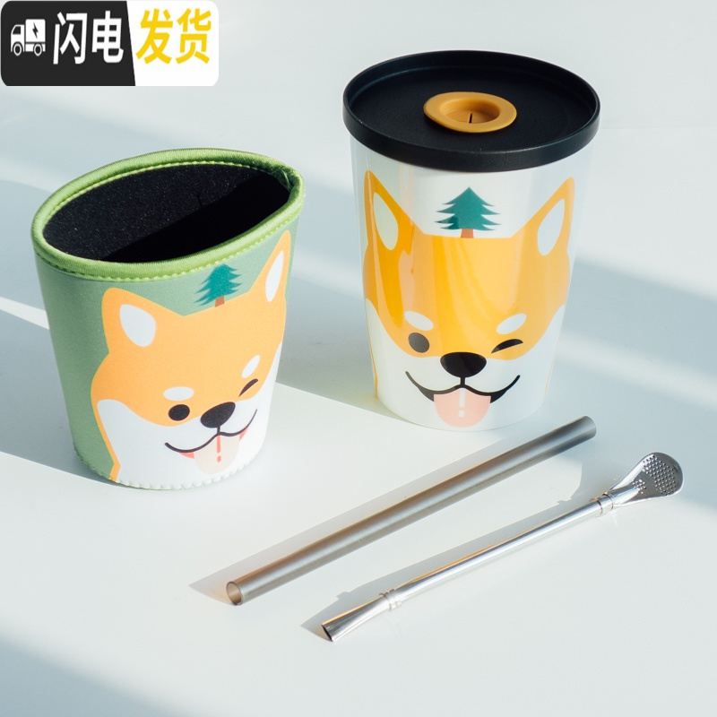 三维工匠可爱陶瓷杯子女学生带盖勺马克杯网红情侣水杯创意超大容量咖啡杯高清大图
