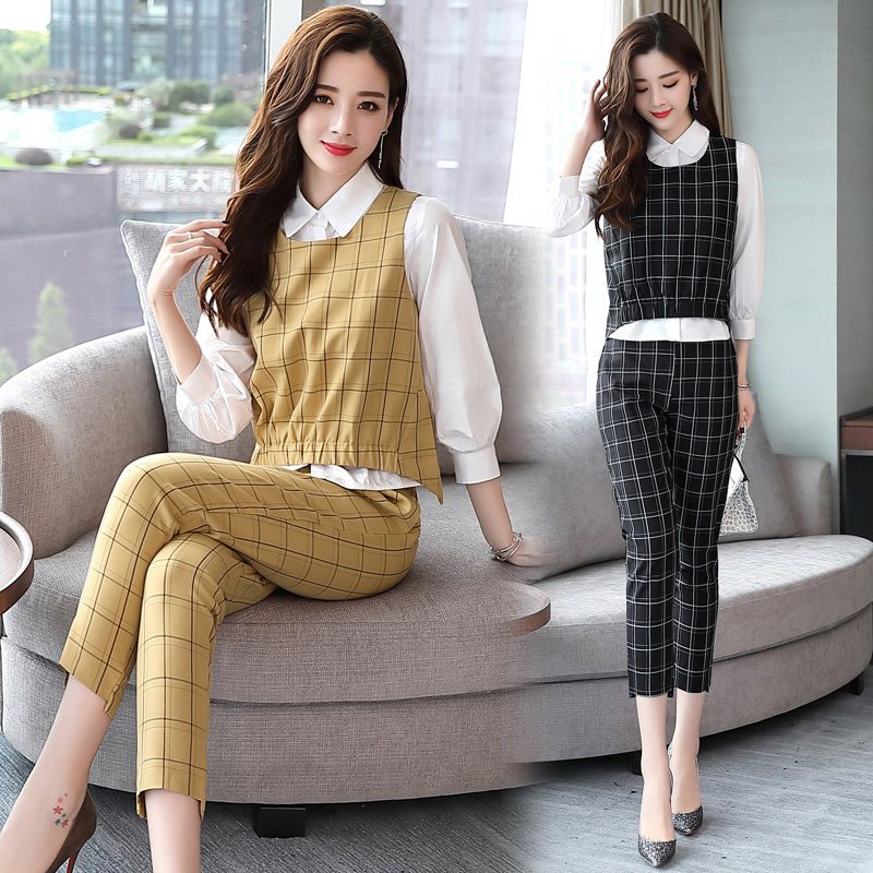 韩版时尚显瘦女神范套装女士新品春秋季时髦精神女装社会两件套潮