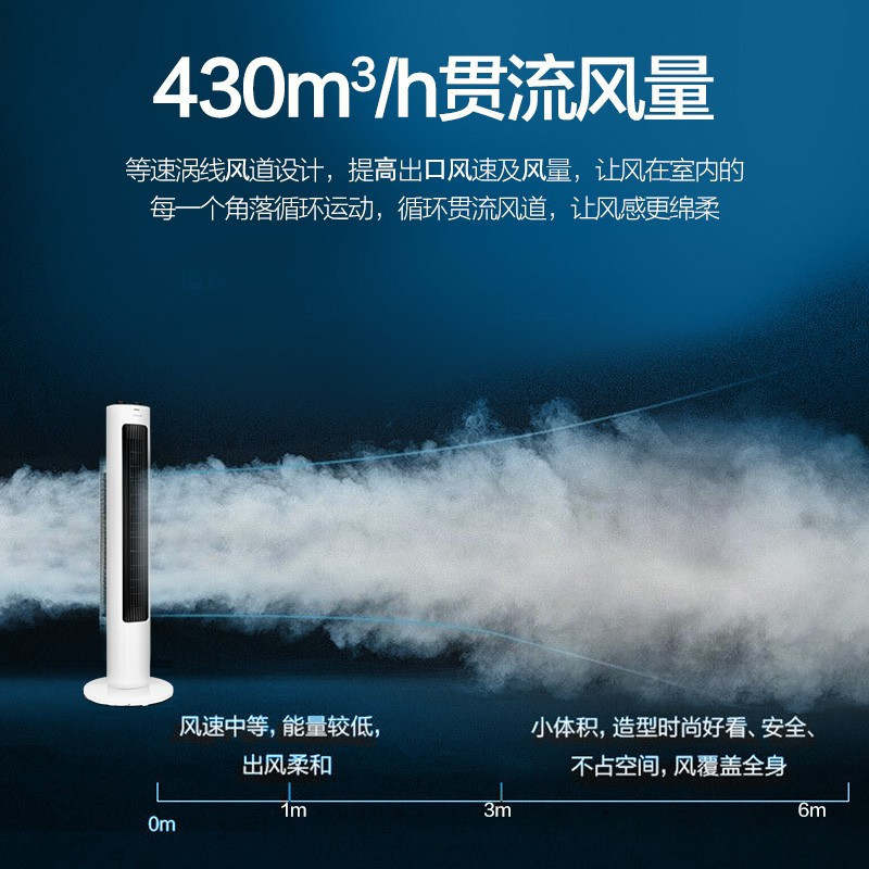 格力(GREE)塔扇FL-08X61g塔扇无叶风扇家用电风扇低噪轻音 立式风扇台式2小时定时 三档风速 风扇落地空气循环高清大图