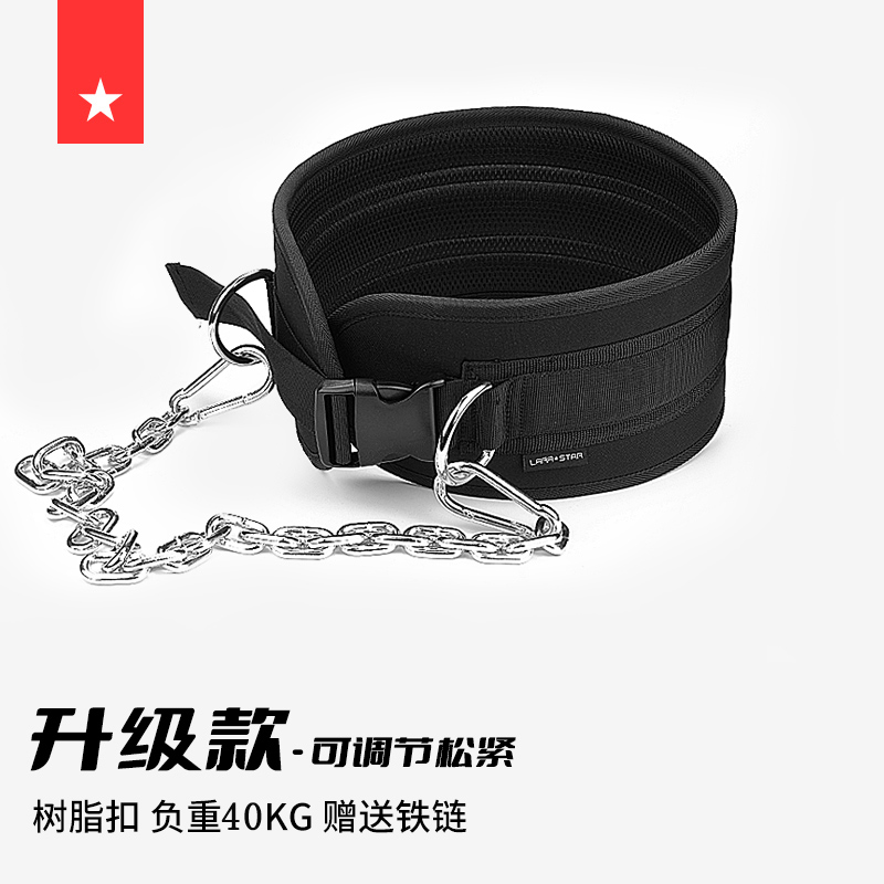 劳拉之星LS0841引体向上负重腰带腰部力量训练加粗铁链双杠健身房 均码 黑色升级