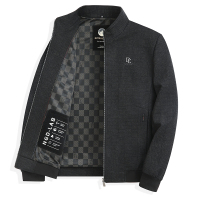 啄木鸟秋冬2024新款男士外套中老年人爸爸春装毛呢子厚款立领夹新 175/L建议体重115-125斤 立领款