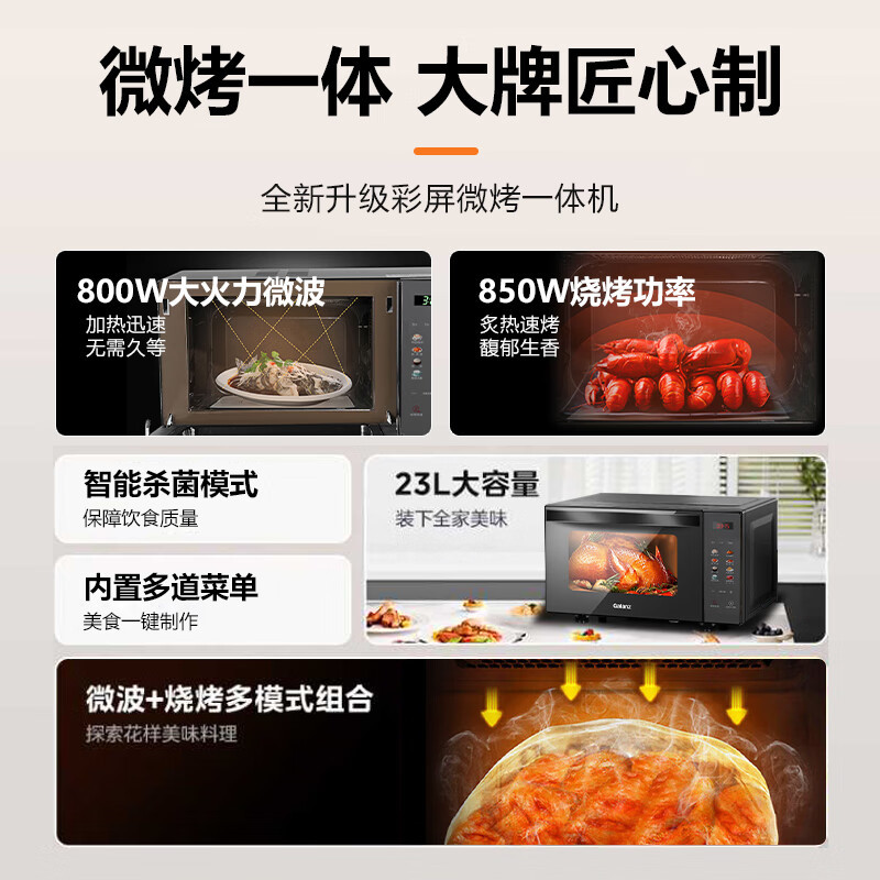 格兰仕(Galanz)微波炉23L微烤一体机家用光波炉高端下拉门微波炉 R6S-GF23高清大图