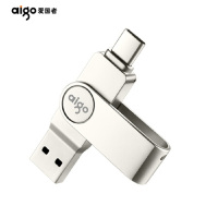 [精选]爱国者(aigo)64GB USB3.1 手机U盘 U356炫酷高速款 银色 双接口手机电脑用 Type-C