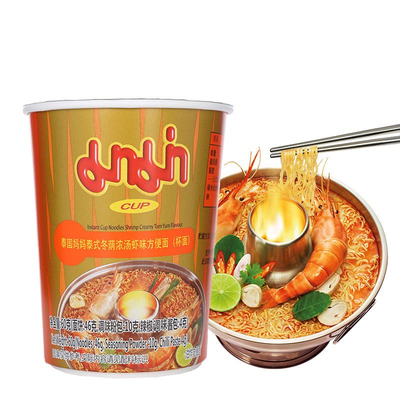 泰国妈妈(MAMA)泰式冬荫浓汤虾味方便面(杯面)60g/杯 泰国进口方便面高清大图