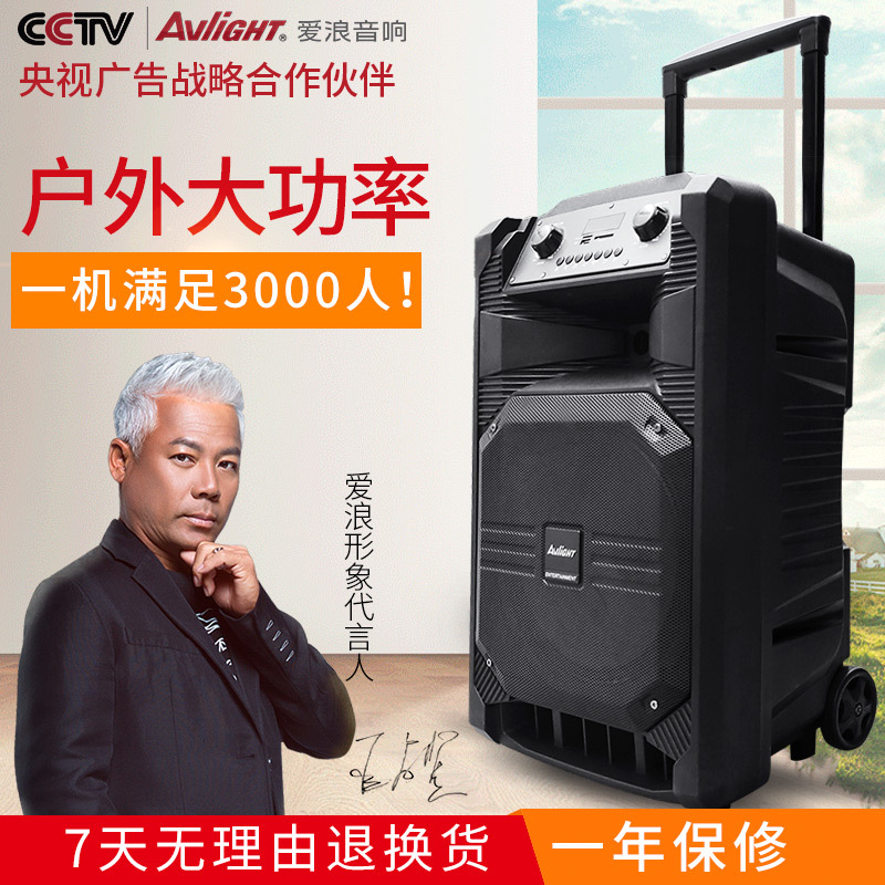 爱浪(AvliGHT)DT20-08户外演出广场舞音响大功率移动拉杆音箱重低音无线蓝牙K歌