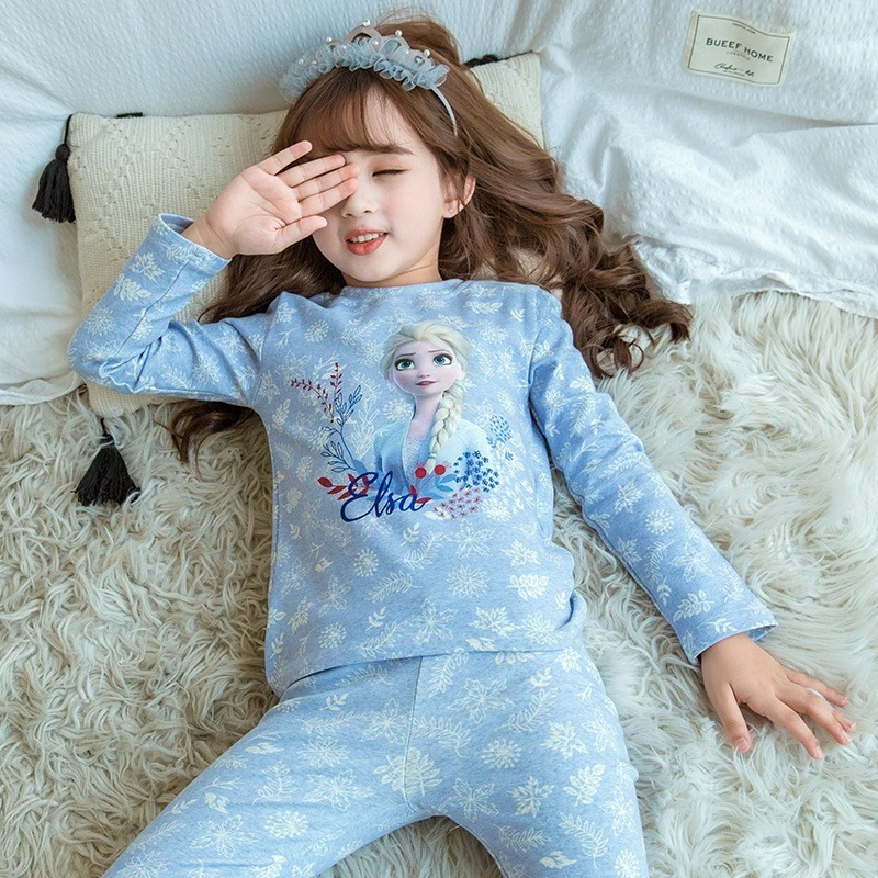 女童保暖内衣套装棉春秋宝宝睡衣家居服中大童儿童秋衣秋裤修身莎丞