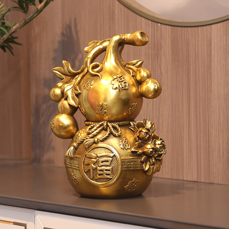 礼氏嘉礼品乔迁开业全铜葫芦百福临摆件装饰品家居办公室公司摆设礼品