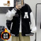 YANXU青少年棒球服男冬潮流休闲拼色夹克外套初高中学生时尚上衣潮