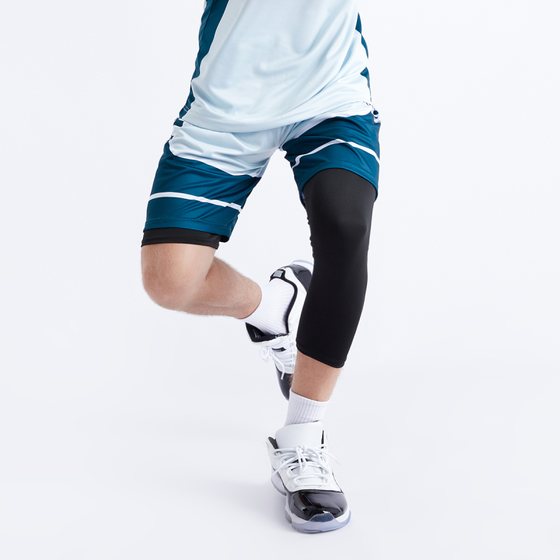 美式单腿篮球紧身裤一长一短五分七分裤健身跑步训练打底裤装备男
