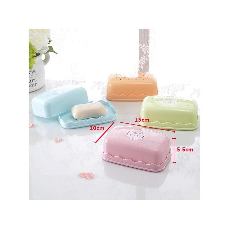 肥皂盒沥水创意可爱大号带盖卫生间便携浴室洗衣红色香皂盒子N8|粉色（3307）2个