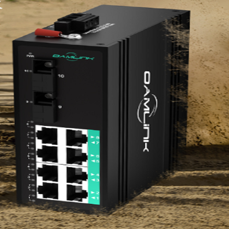 光为 OAM-6000-45-2GX8GT-SC20 工业以太网交换机 千兆2光8电单模双纤光纤收发器光电转换器
