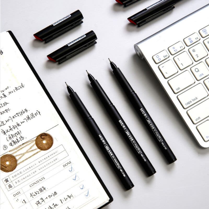 晨光拔盖中性笔办公会议MG2180黑(12支/盒)图片